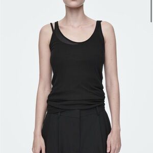NWT COS Black Sheer Silk Tank Size S